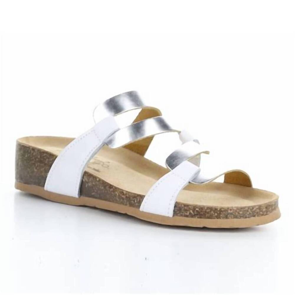 NEW BOS. & CO. women's luzzi sandals in white platino